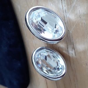 Authentic Swarovski Swan Stamped Clip Earrings U101